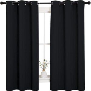 Halloween Pitch Black Solid Thermal Insulated Grommet Blackout Curtains/Drapes